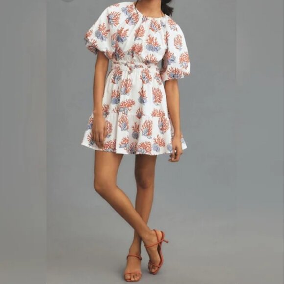 Anthropologie Priya Israni Short-Sleeve Mini Women's Dress size L - Picture 1 of 8